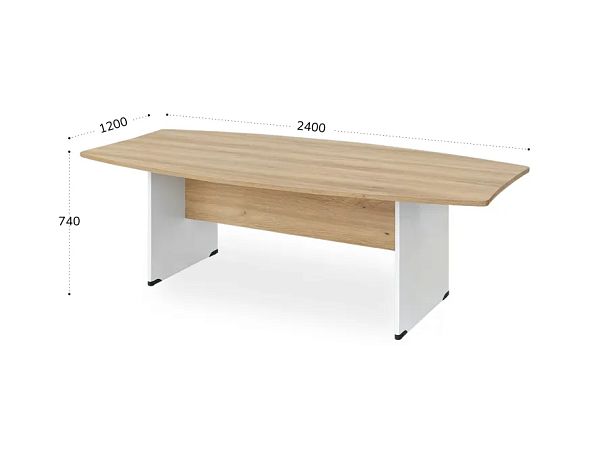 БЕРЛИН / BERLIN Конференц-стол на панельном каркасе 2400х1200х740 Акация/Белый - Вид 2