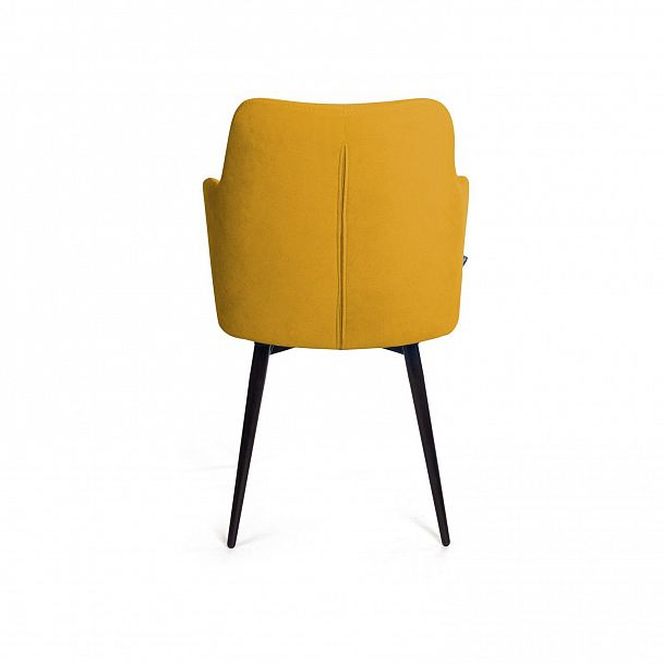 Стул поворотный на 90 градусов, функция возврата, антишум Hunt ромб, велюр желтый maxx 560 / чёрный конус - Вид 5