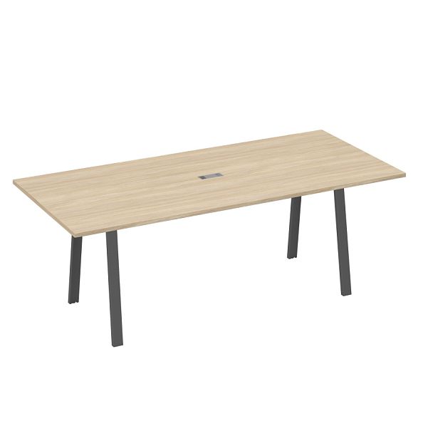 Стол 220 на каркасе TRE для переговоров A4 А4 Б3 124 БП дуб скандинавский / металлокаркас антрацит - Вид 1