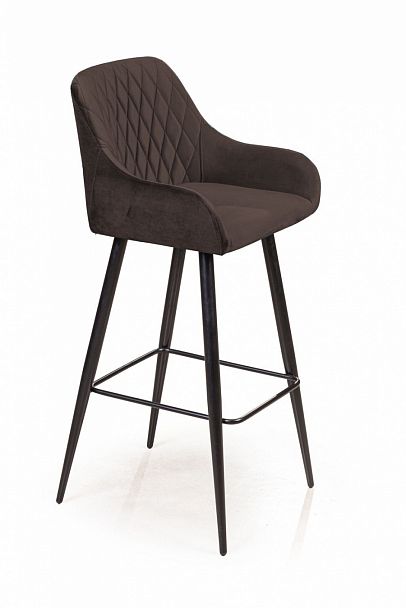 Стул барный Robert, бархат антрацит 14 - Вид 1