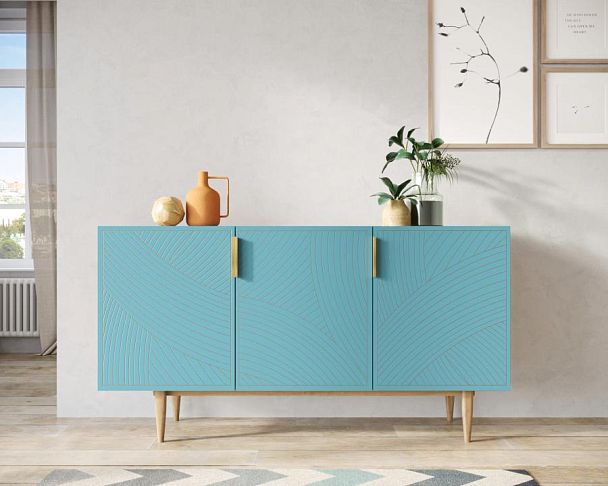 Комод с тремя дверками Line LN02/GR1/blue - Вид 4