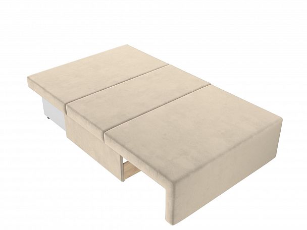 Диван прямой Лагуна (полностью микровельвет беж, кант микровельвет кор) - Вид 8