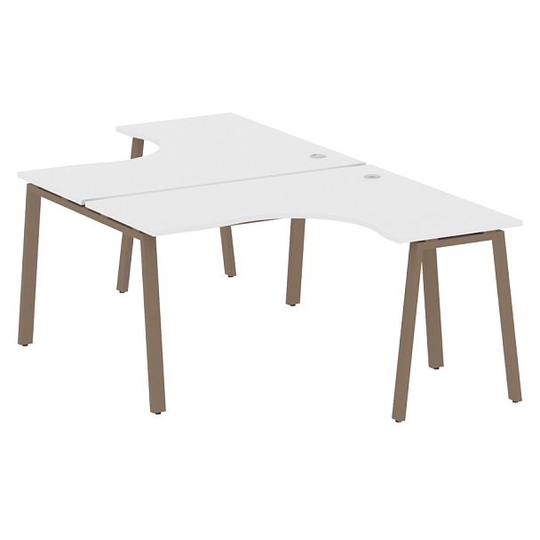 Metal System Р. ст. криволинейная на А-образном м/к БА.РАС-СА-2.3 Белый/Мокко металл 1400*2435*750 - Вид 1