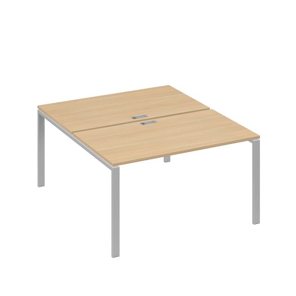 Станция рабочая на металлокаркасе UNO 2х140 A4 А4 Б1 177 БП натуральный дуб / металлокаркас серый - Вид 1