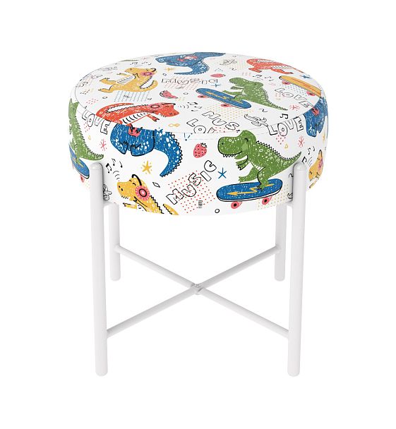 Банкетка Sheffilton KIDS SHT-B4 диномикс/белый муар - Вид 2