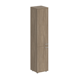 Шкаф высокий Sigma 400х400х1955, з.ст ЛДСП, левый / корпус: дуб темный;  фасады: дуб темный - Фото предпросмотра