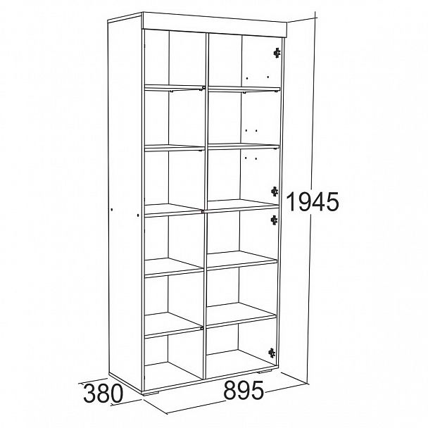 Шкаф комбинированный высокий "Ольга 19" - Вид 2