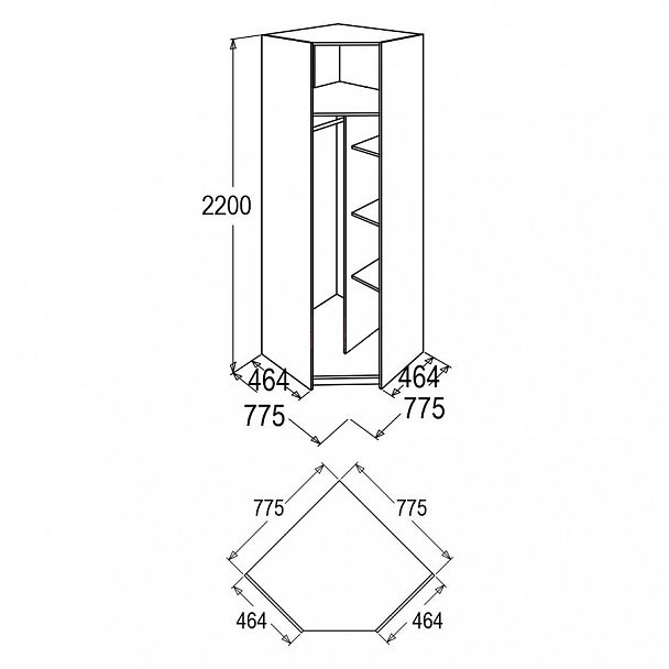 Шкаф "Флагман 5" угловой - Вид 4