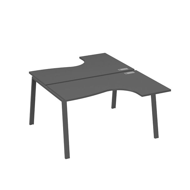 Рабочая станция TRE (2х140) столы Классика эргономичные A4 А4 Б3 181  БП антрацит премиум / металлокаркас антрацит - Вид 1