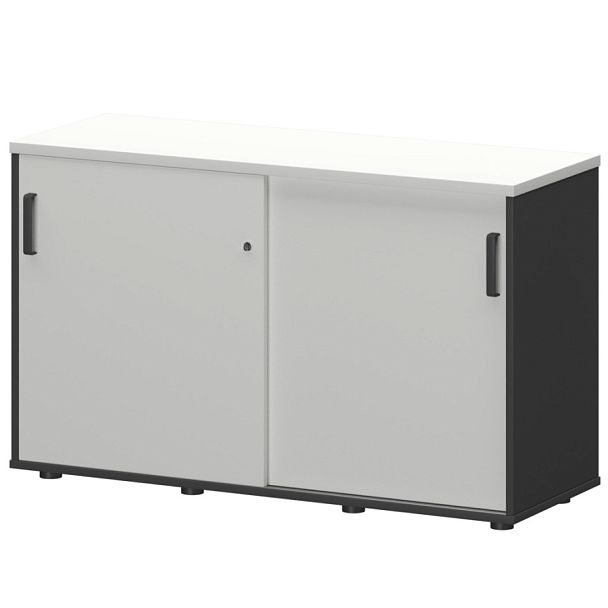 Тумба-купе СМТ-12К Тип2 Графит/Белый 1236x444x750 Смарт - Вид 1