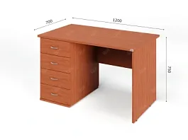 UNITY РС07-12 L Орех Итальянский Стол однотумбовый Левый 1200х700х750 - Фото предпросмотра