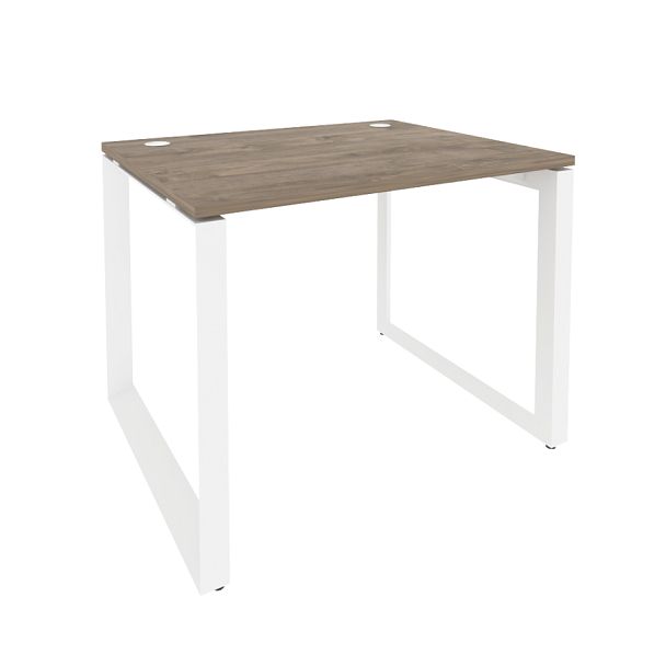 Onix Стол рабочий на О-образном м/к O.MO-SP-1.8 Тиквуд темный/Белый металл 980*800*750 - Вид 1
