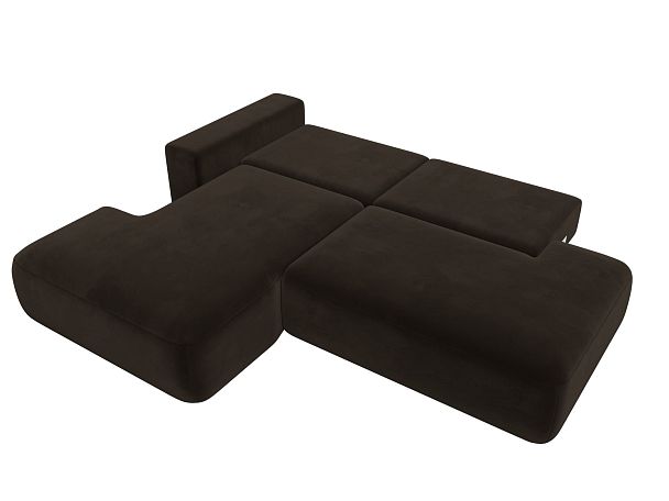 Диван угловой Лига-036 Модерн левый угол Микровельвет коричневый - Вид 8