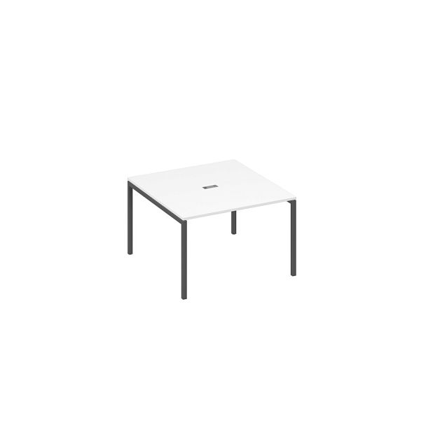 Стол 120 для переговорный на каркасе DUE A4 А4 Б2 131 БП белый премиум / металлокаркас антрацит - Вид 1