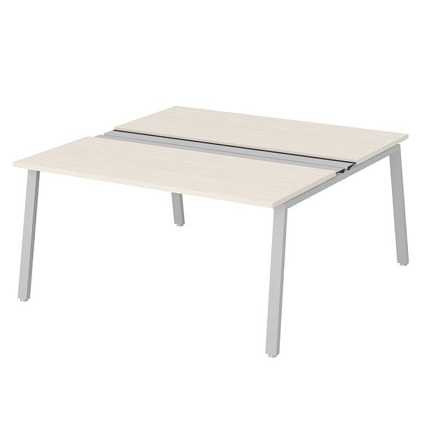 Рабочая станция на металлокаркасе с щетками "Столы для персонала"  ПК-ТНП-СР160Х160Н2/МКА/БЭ/КК-В2-940 дуб альпийский - Вид 1