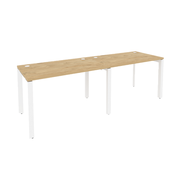 Onix Рабочая станция на П-образном м/к O.MP-RS-2.2.7 Тиквуд светлый/Белый металл 2360*720*750 - Вид 1