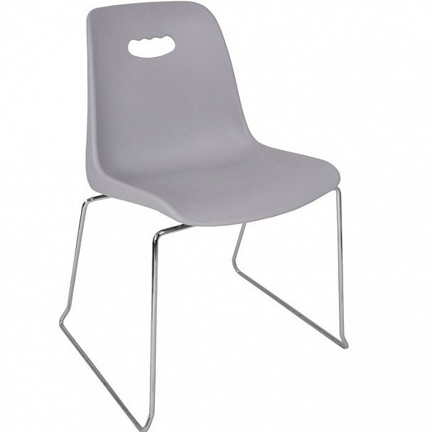 Стул Venezia (пруток) каркас хром, серый, стопируемый - Вид 1