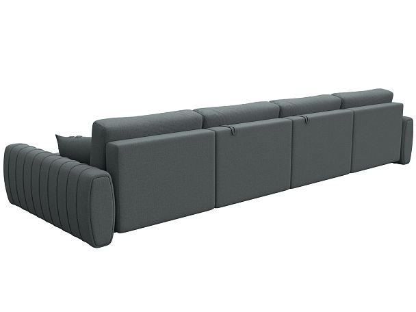 Диван П-образный Лига-057 НПБ Лонг Рогожка серый - Вид 5