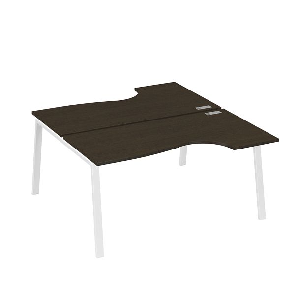 Рабочая станция опоры TRE (2х160) столы Классика A4 А4 Б3 185  БП венге / металлокаркас белый - Вид 1