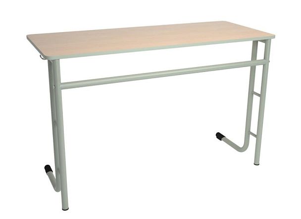 Двухместная парта Basis ПШ7/2, нерегулируемая (ЛДСП береза, скругл. углы, кромка ПВХ) - Вид 1