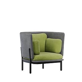 Stato Диван одноместный с низкой спинкой STA-01L Teddy 316/Teddy 35/Металл Черный 970*850*855 - Фото предпросмотра