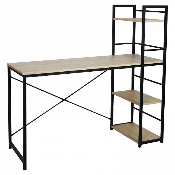 Стол на металлокаркасе BRABIX "LOFT CD-005",1200х520х1200 мм, 3 полки, цвет дуб натуральный, 641223 - Вид 3