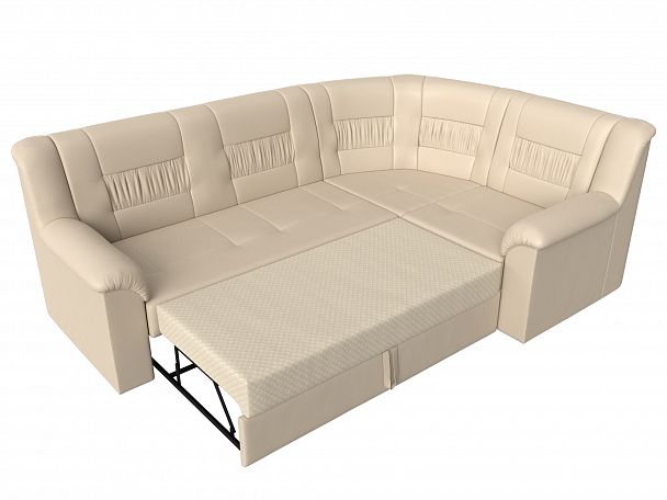 Угловой диван Карелия правый (полностью экокожа бежевая) - Вид 6