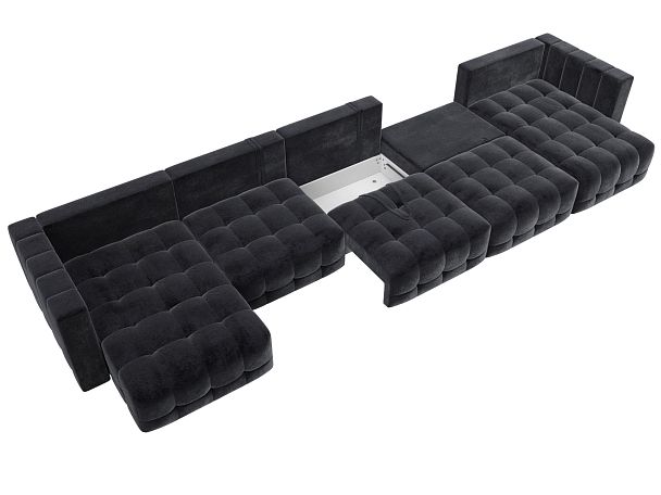 Диван П-образный Лига-052 НПБ МегаЛонг Велюр серый - Вид 8