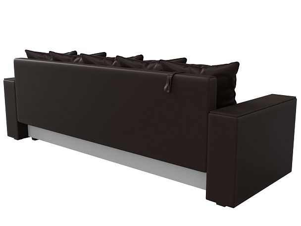 Диван прямой Дубай Лайт полки справа (полностью экокожа коричневая) - Вид 6