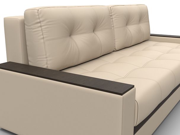 Диван прямой с декором Лига-096 НПБ Экокожа бежевый - Вид 4