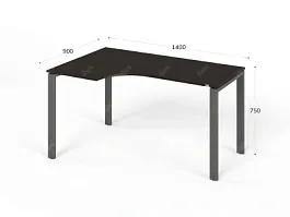 UNITY РМСУ9-14L ВЕНГЕ Стол на металлокаркасе угловой левый 1400х900х750 - Фото предпросмотра