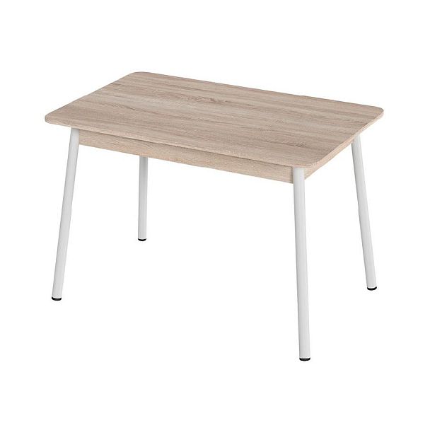 Стол Лион 1 ЛДСП (Подстолье косое белое) НЕ ВЫБИРАТЬ Сонома - Вид 1