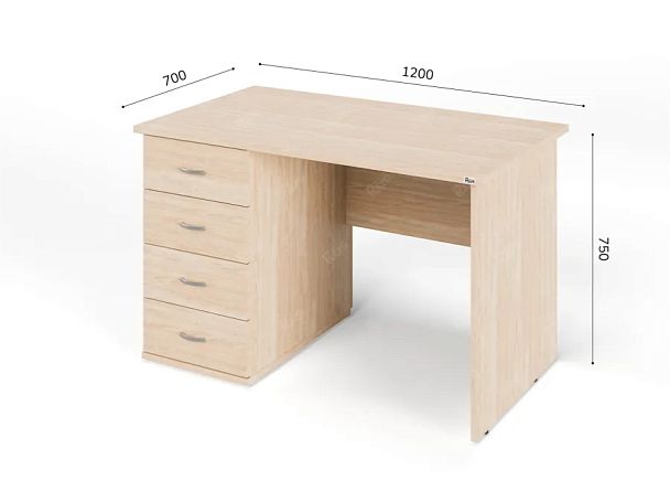 ЛАЙТ / LIGHT RLG008-12x7L Однотумбовый стол 120x70x75 Дуб Сонома - Вид 2