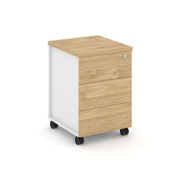 Стайл Проджект Тумба мобильная усил. колеса SN.TMU-006 Белый/Тиквуд Светлый/Тиквуд Светлый 416*460*6 - Вид 1
