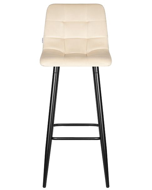 Стул барный DOBRIN NICOLE (черные матовые ножки, кремовый велюр (108-113)) - Вид 6