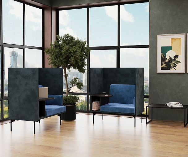 Bridge Диван одноместный BRG-1 Velvet Lux 41/Velvet Lux 45/Акация Лорка/Металл Черный 1115*852*1350 - Вид 2