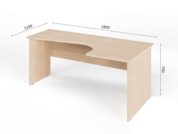 ЛАЙТ / LIGHT RLG005-18x11R Угловой стол 180x110x75 Дуб Сонома - Вид 3