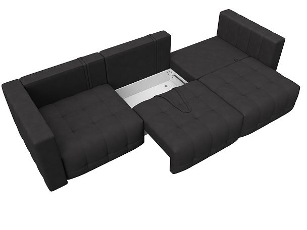 Диван прямой Лига-052 НПБ Лонг Замша коричневый - Вид 8