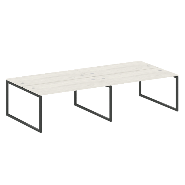 Metal System Quattro Р. ст. на 4 раб. места на О-образном м/к 40БО.СМ-4.4 Дуб наварра/Антрацит металл 3200*1475*750 - Вид 1