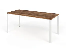 TANDEM RTD071-MK-180-SH Стол прямой на металлокаркасе ун-й 1800х800х750 Таксония шоколадная/Белый - Фото предпросмотра