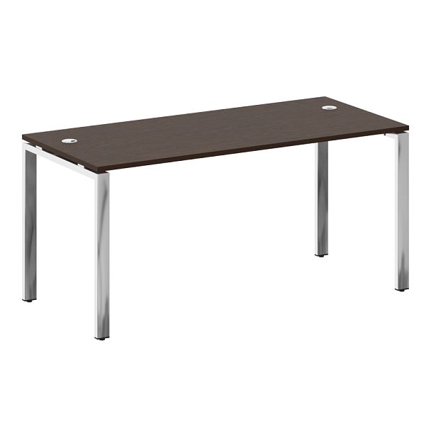 Metal System Direct Стол рабочий руководителя на П-обр. м/к БП.СРР-4.7 Венге/Нерж. сталь 1600*720*750 - Вид 1