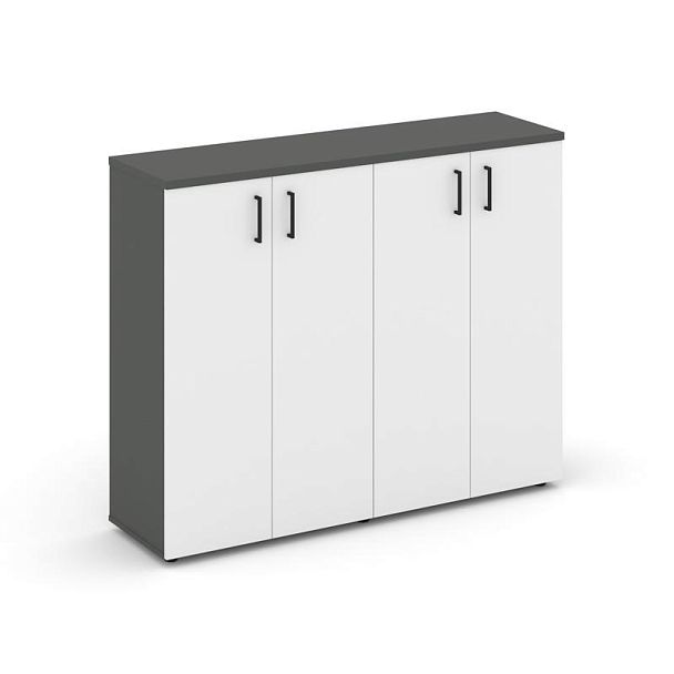 Стайл Проджект Тумба опорная/приставная SN.TOP-161 Антрацит/Антрацит/Белый/Черный Ручки 1232*400*115 - Вид 1