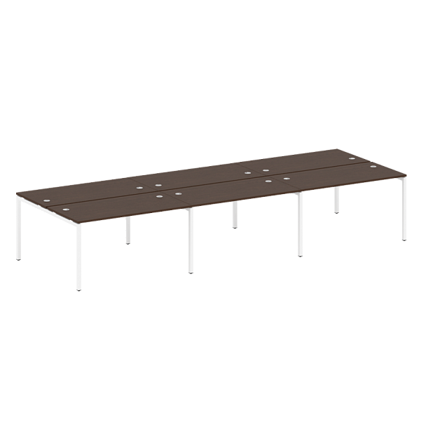 Metal System Quattro Р. ст. на 6 раб. места на П-образном м/к 40БП.СМ-6.3 Венге/Белый металл 4200*1475*750 - Вид 1