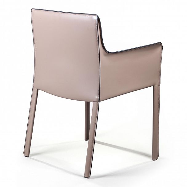 Стул с подлокотниками Barrie, кожа капучино - Вид 4