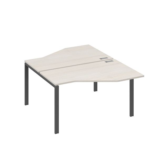 Рабочая станция (2х140) со столами Техно на каркасе UNO A4 А4 Б1 187 БП дуб / металлокаркас антрацит - Вид 1