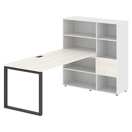Стол-стеллаж EQRST 1217 Ясень Траун/Мокко/Белый 2190х1250х1355 EDIS - Фото предпросмотра
