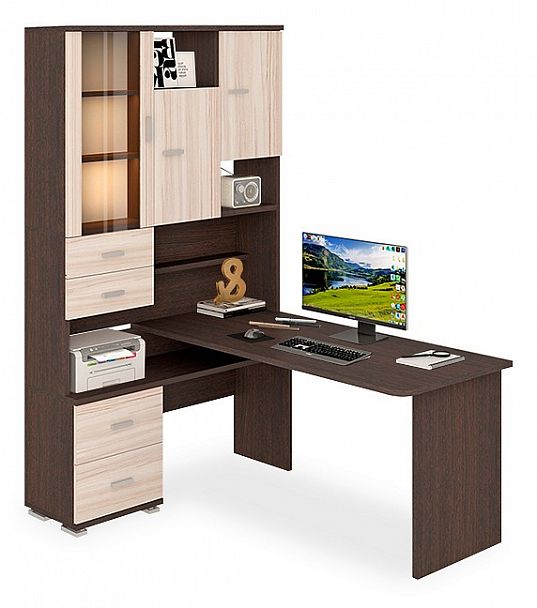 Стол компьютерный Домино СР-620/160 Венге/Карамель левый - Вид 1