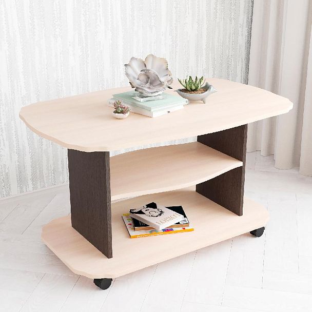 Стол Журнальный Консул-2 (1000*560*650) дуб молочный/венге - Вид 1