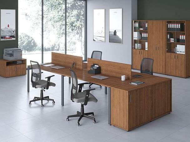 Передняя панель стола 120 Trend Metal 105x1,6x35 орех - Вид 11