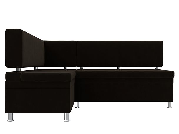 Кухонный уголок Стайл левый (полностью микровельвет коричневый) - Вид 2